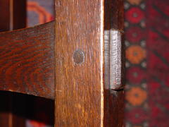 Detail, arched stretcher and through-tenon.
